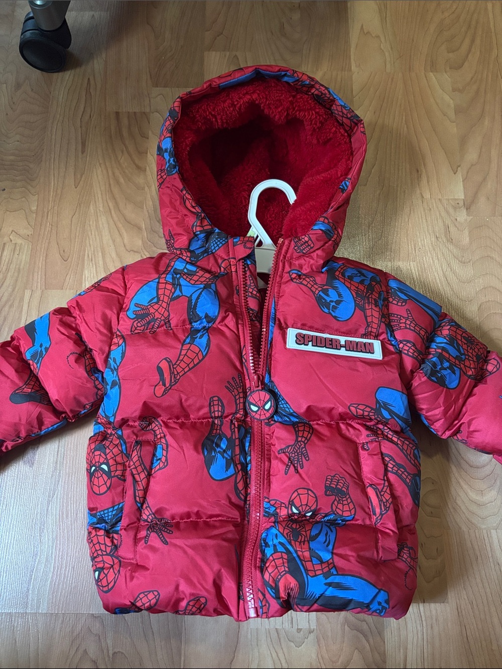 Marvel Spider-Man Red & Blue Puffer Jacket with Hood